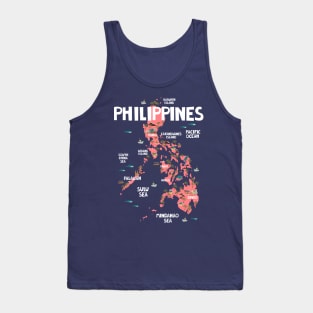 Philippines Illustrated Map Tank Top